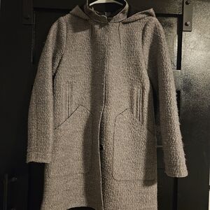 Vince Camuto Gray Hooded Wool-Blend Pea Coat